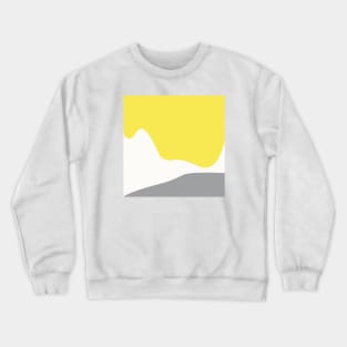 Modern Abstract Yellow and Grey Landscape Print Crewneck Sweatshirt